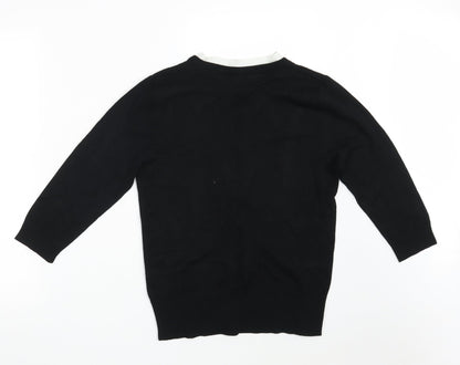 Womens UK Size 12 Preworn Black Cardigan Jumper