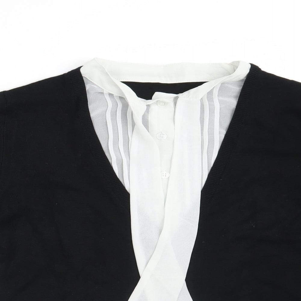 Womens UK Size 12 Preworn Black Cardigan Jumper