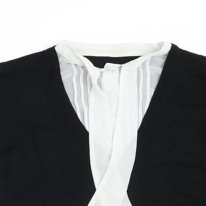 Womens UK Size 12 Preworn Black Cardigan Jumper
