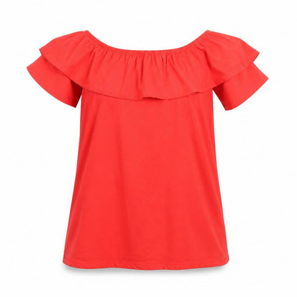 Womens UK Size 12 New Look Red Basic Blouse