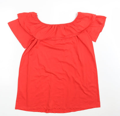 Womens UK Size 12 New Look Red Basic Blouse