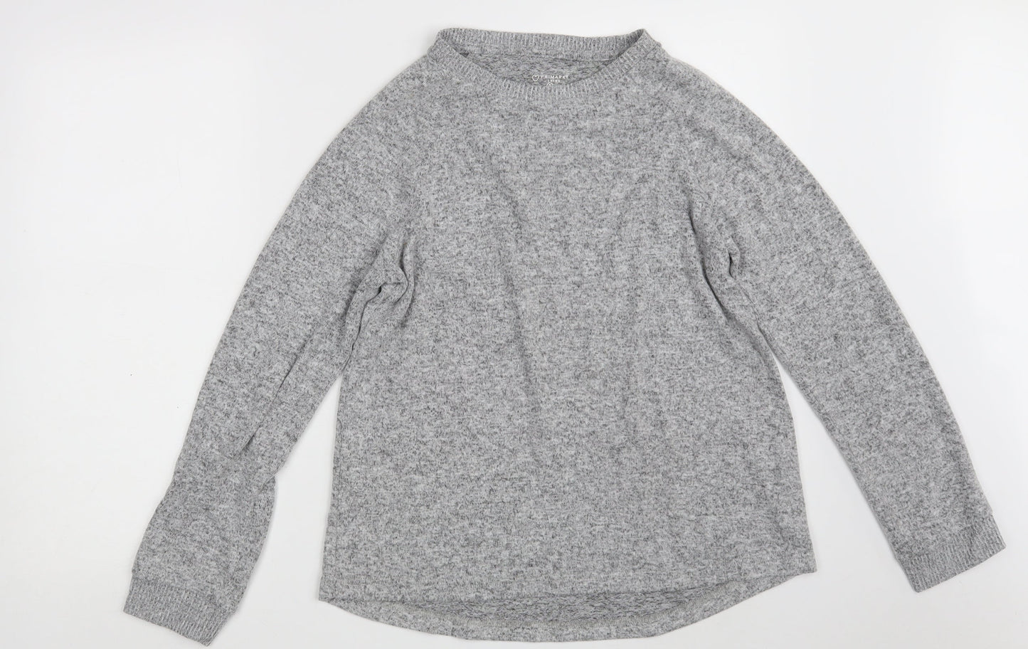 Primark Womens Grey Round Neck  Polyester Pullover Jumper Size 10   - Size 10-12