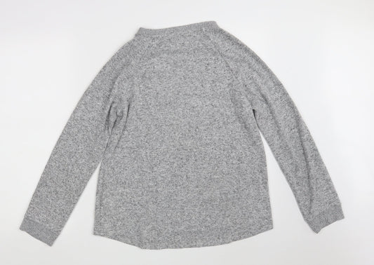 Primark Womens Grey Round Neck  Polyester Pullover Jumper Size 10   - Size 10-12