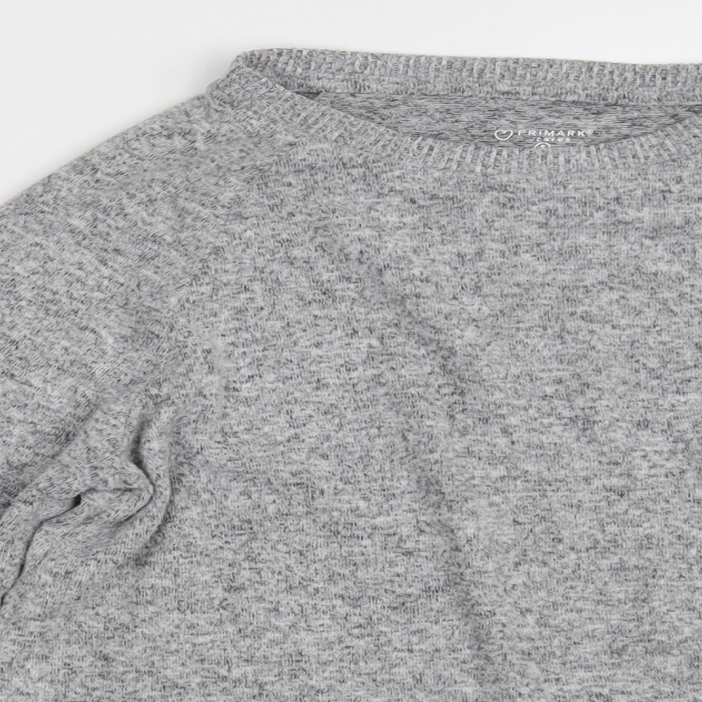 Primark Womens Grey Round Neck  Polyester Pullover Jumper Size 10   - Size 10-12