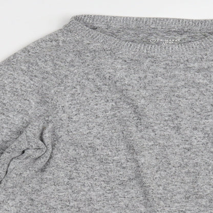 Primark Womens Grey Round Neck  Polyester Pullover Jumper Size 10   - Size 10-12