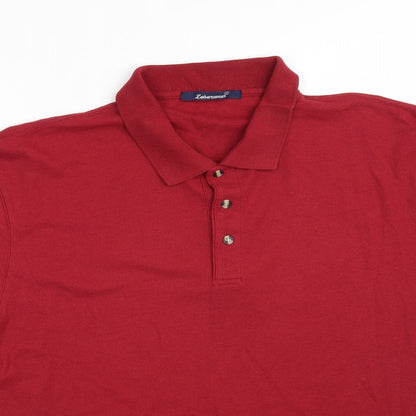 Leisurewear Mens Red  Polyester  Polo Size XL Collared Button