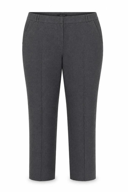 Front view of Atmosphere women’s grey polyester chino trousers, size UK 16, 26-inch leg regular zip