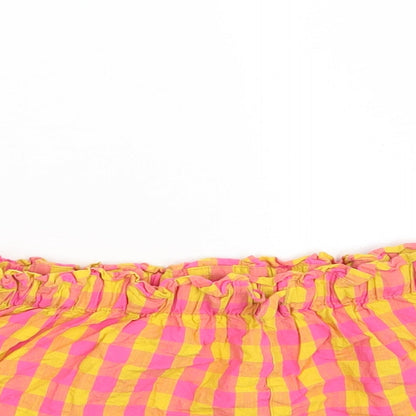 NEXT Girls Pink Check 100% Cotton Skimmer Shorts Size 11 Years  Regular