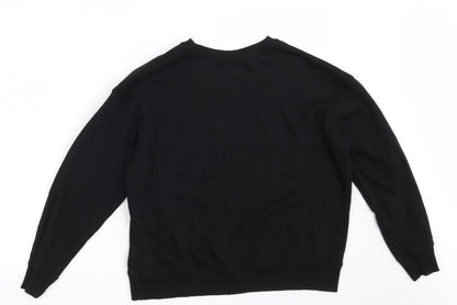 New Look Womens Black  Cotton Pullover Sweatshirt Size S   - Christmas