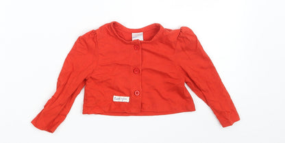 Matalan Girls Red  100% Cotton Cardigan Jumper One Size  Button