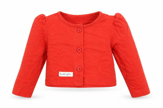 Matalan Girls Red  100% Cotton Cardigan Jumper One Size  Button