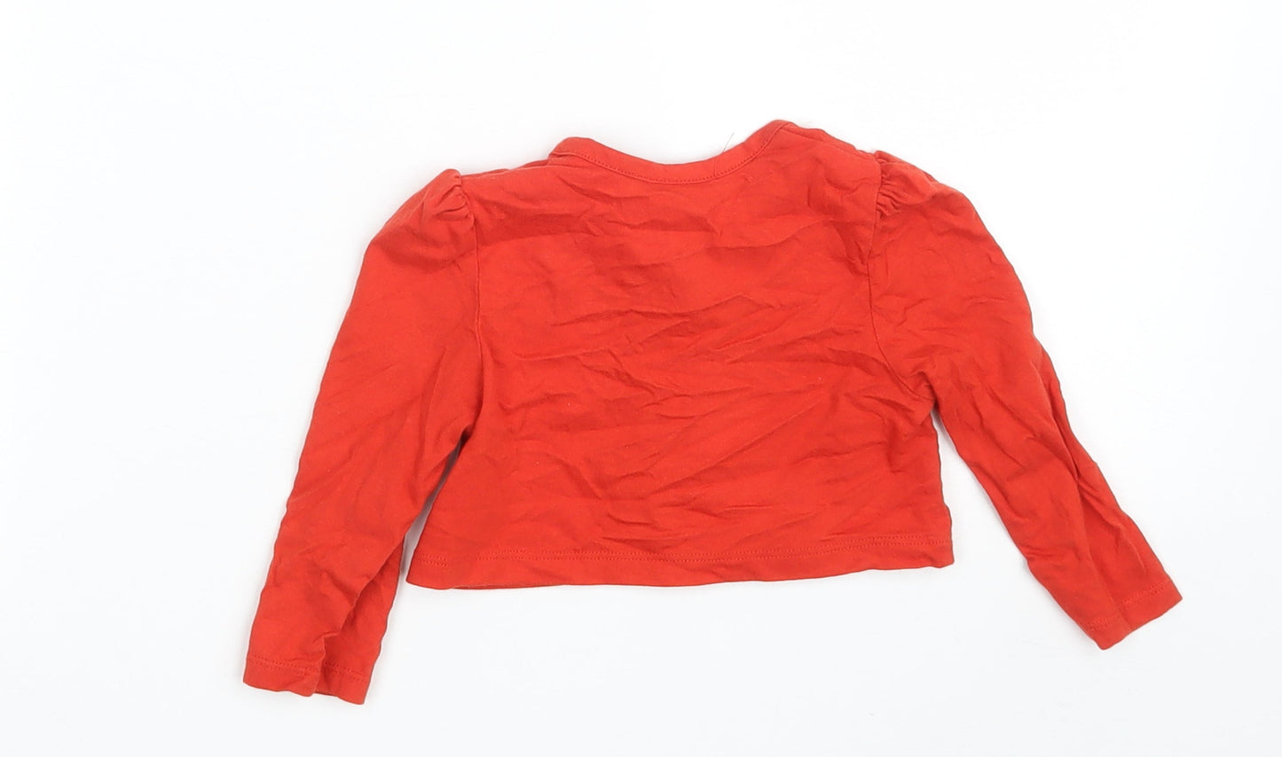 Matalan Girls Red  100% Cotton Cardigan Jumper One Size  Button
