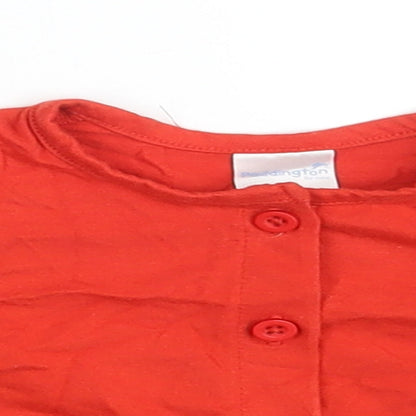 Matalan Girls Red  100% Cotton Cardigan Jumper One Size  Button
