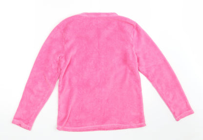 Matalan Girls Pink Round Neck Animal Print 100% Polyester Pullover Jumper Size 12-13 Years   - Sleepover Squad