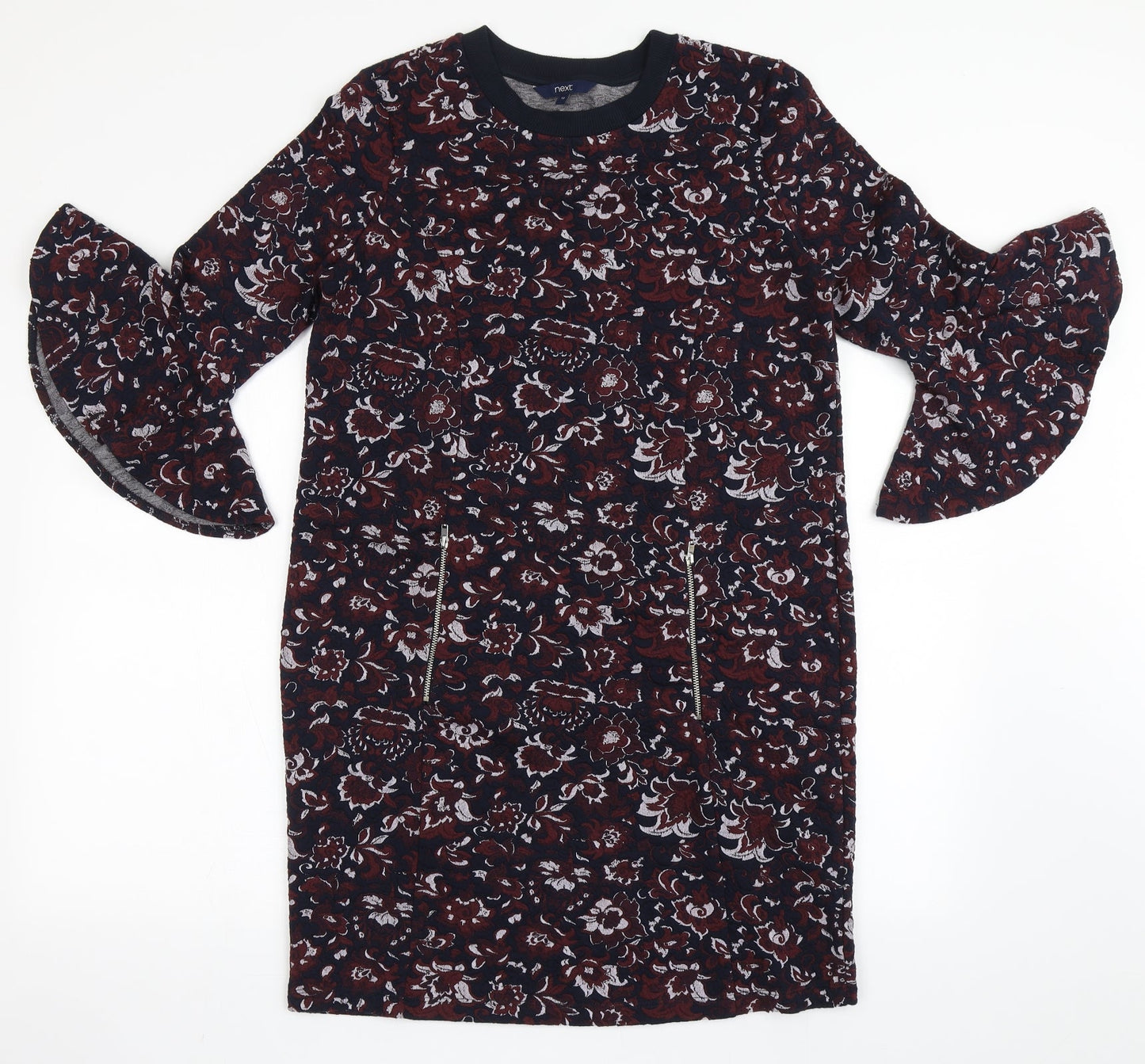 NEXT Womens Blue  Polyester A-Line  Size 12  Round Neck Pullover - Bell Sleeve