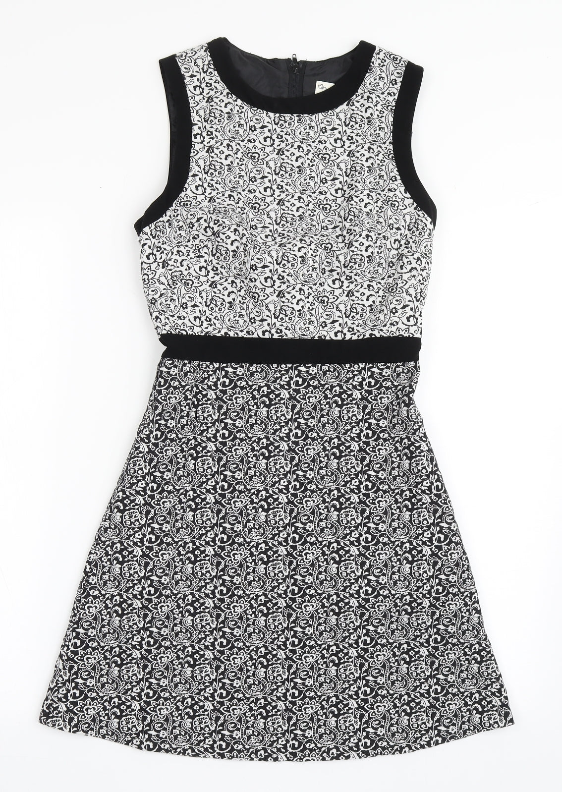 Miss Selfridge Womens Black  Polyester A-Line  Size 6  Roll Neck Zip