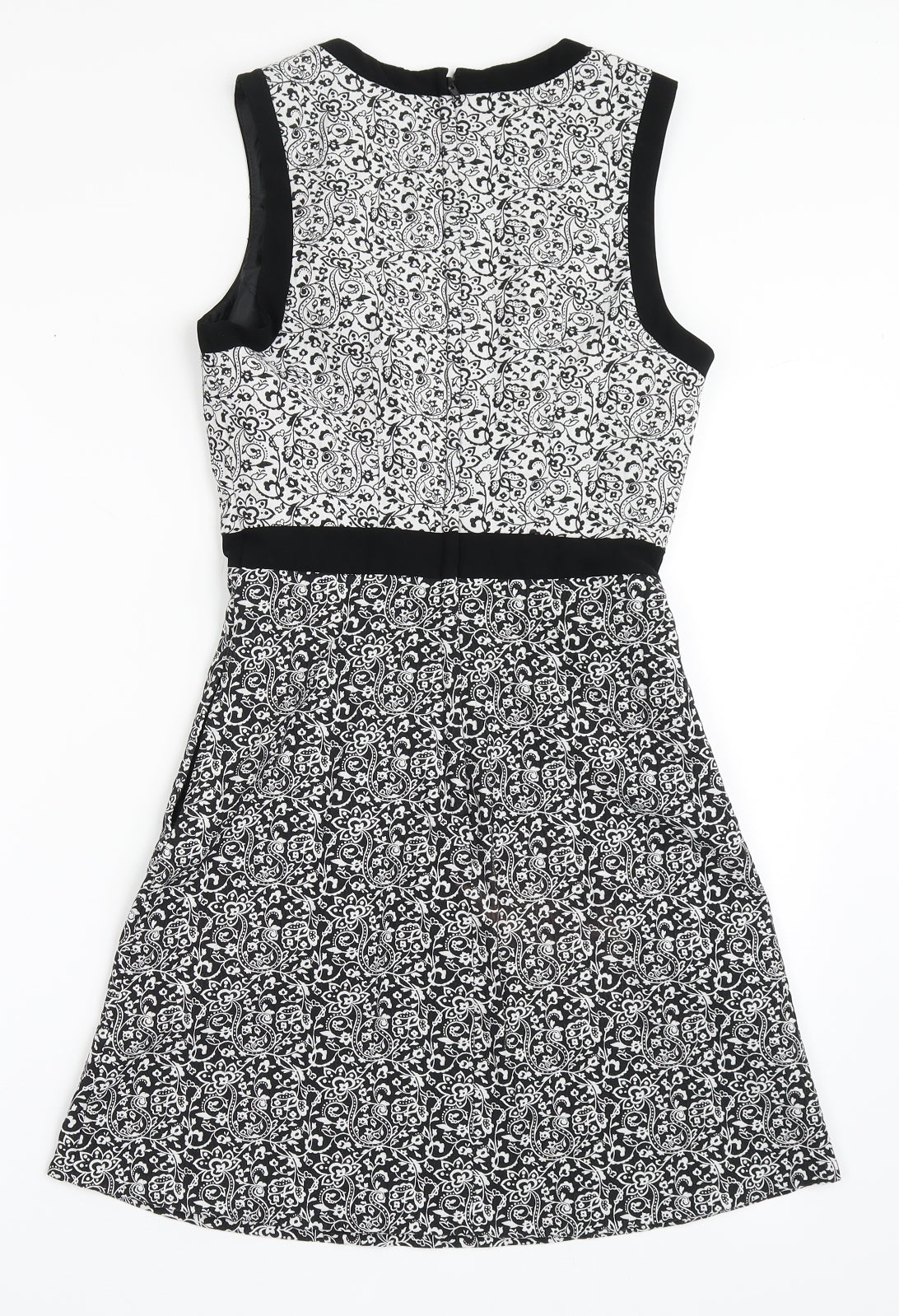 Miss Selfridge Womens Black  Polyester A-Line  Size 6  Roll Neck Zip