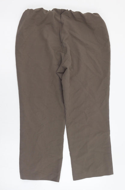 Bonmarché Womens Brown  Polyester Cropped Trousers Size 12 L24 in Regular