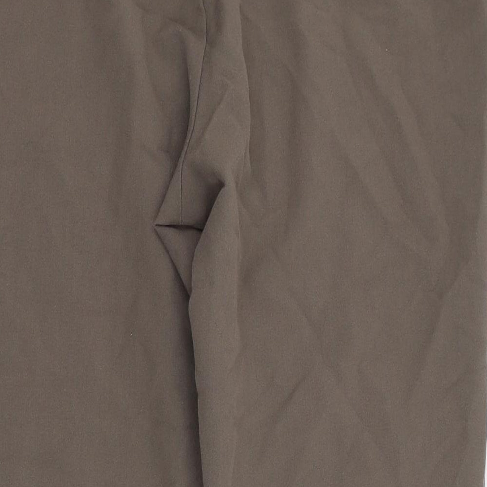 Bonmarché Womens Brown  Polyester Cropped Trousers Size 12 L24 in Regular