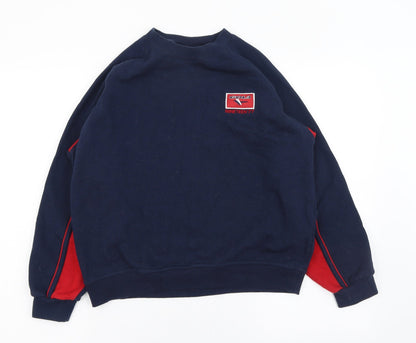 Front view of Gola boys’ blue polyester pullover sweatshirt, size 11-12, years pullover
