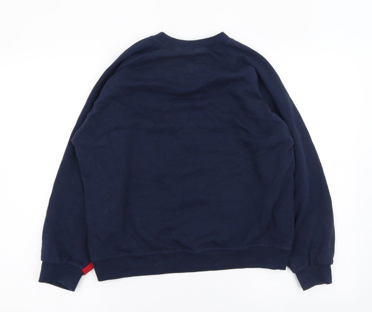Back view of Gola boys’ blue polyester pullover sweatshirt, size 11-12, years pullover