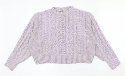 George Womens Pink Crew Neck  Acrylic Pullover Jumper Size 12   - 12-14