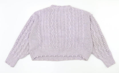 George Womens Pink Crew Neck  Acrylic Pullover Jumper Size 12   - 12-14