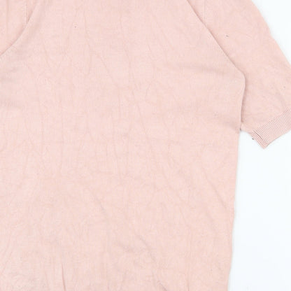F&F Womens Pink  Viscose Basic T-Shirt Size 6 Crew Neck