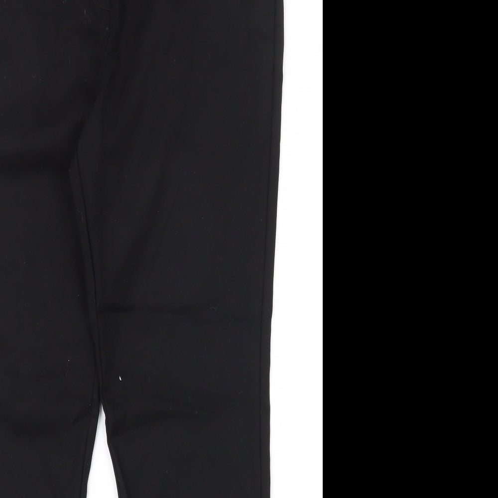 Warehouse Womens Black  Cotton Capri Trousers Size 10 L26 in Regular Zip