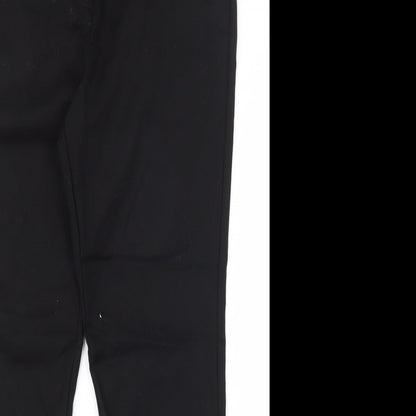 Warehouse Womens Black  Cotton Capri Trousers Size 10 L26 in Regular Zip