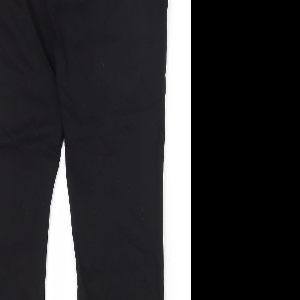 Warehouse Womens Black  Cotton Capri Trousers Size 10 L26 in Regular Zip