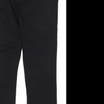 Warehouse Womens Black  Cotton Capri Trousers Size 10 L26 in Regular Zip