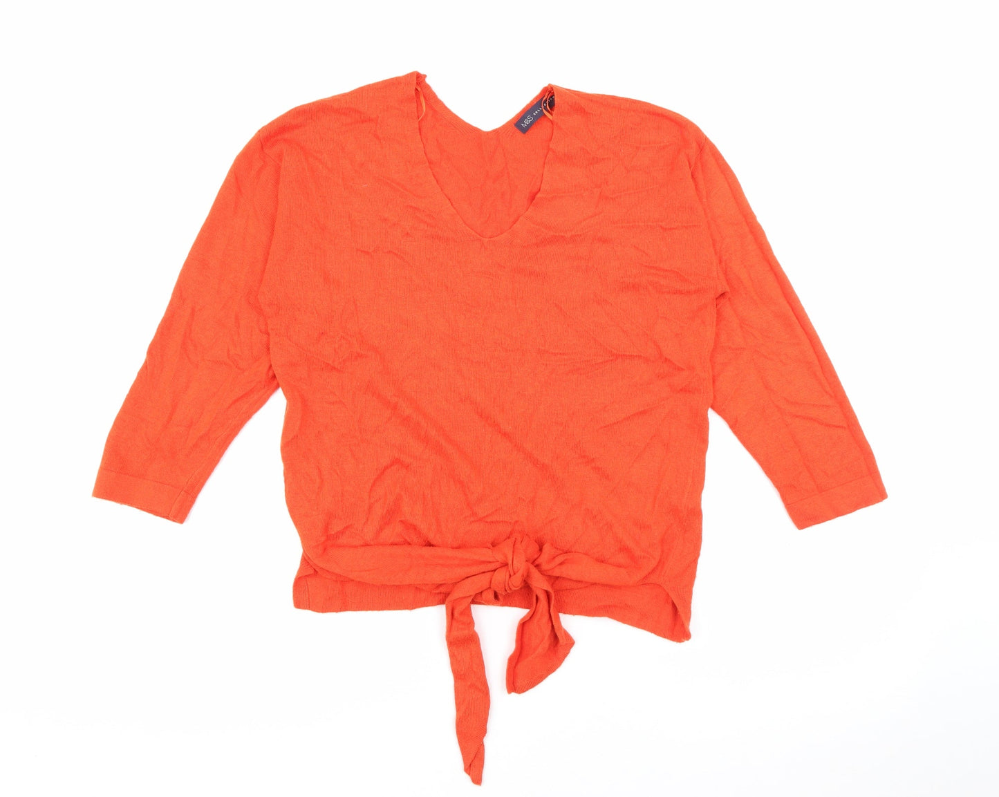 Womens UK Size 10 Marks and Spencer Orange Pullover Jumper