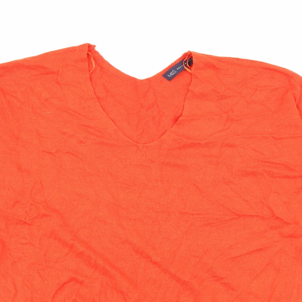 Womens UK Size 10 Marks and Spencer Orange Pullover Jumper