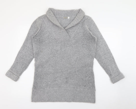Coercion Womens Grey Roll Neck  Nylon Pullover Jumper Size XL