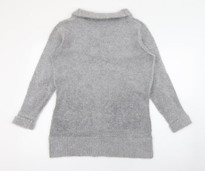 Coercion Womens Grey Roll Neck  Nylon Pullover Jumper Size XL