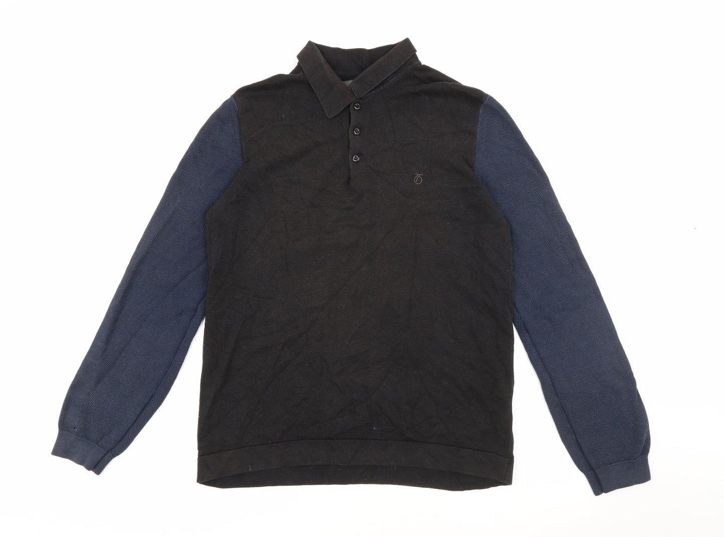 Peter Werth Mens Blue  Acrylic  Polo Size M Collared Button