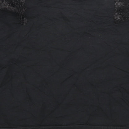 TU Girls Black  Cotton Pullover Sweatshirt Size 12 Years   - Star