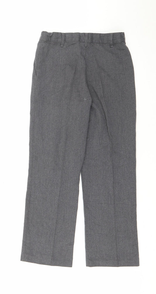 George Boys Grey  Polyester Cropped Trousers Size 8-9 Years  Regular Zip