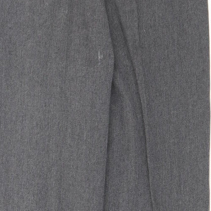 Brand and care label for George boys’ grey polyester cropped trousers, size 8-9, years regular zip
