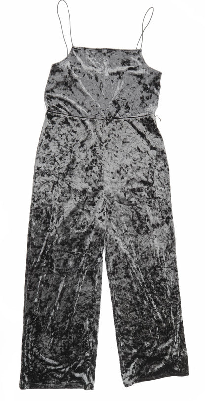 Topshop Womens Grey  Polyester Jumpsuit One-Piece Size 12 L25 in
