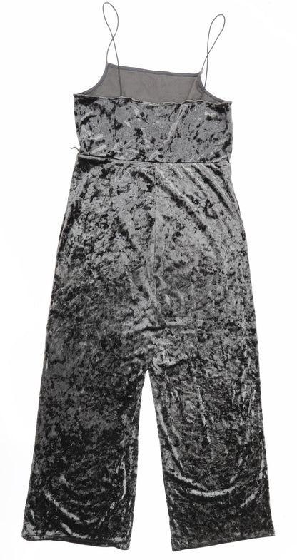 Topshop Womens Grey  Polyester Jumpsuit One-Piece Size 12 L25 in