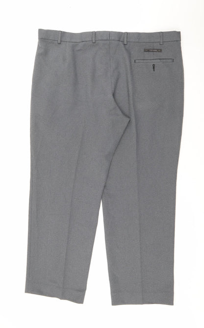 Marks and Spencer Womens Grey  Polyester Carrot Trousers Size 40 in L29 in Regular Zip