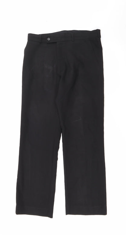 George Womens Black  Polyester Carrot Trousers Size 32 L29 in Regular Zip