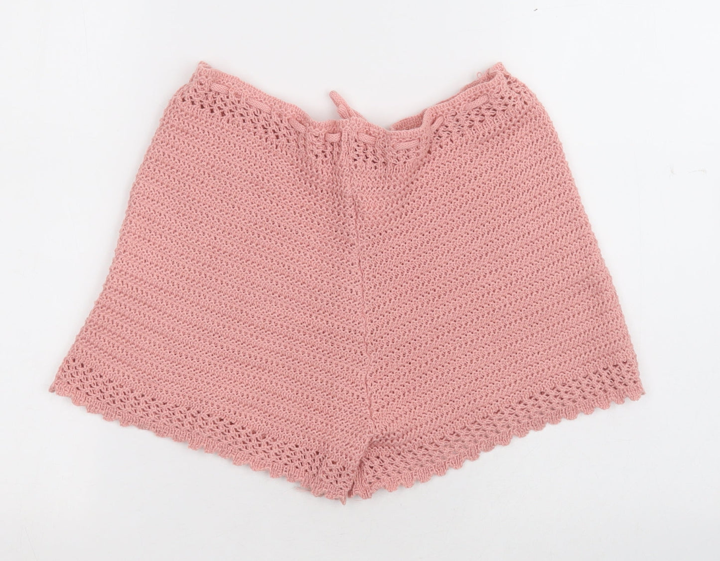 SheIn Womens Pink  100% Acrylic Paperbag Shorts Size S L11.5 in Regular Drawstring