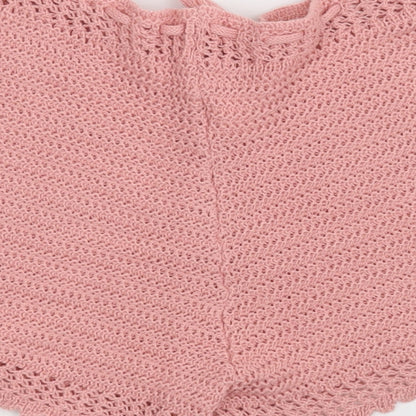 SheIn Womens Pink  100% Acrylic Paperbag Shorts Size S L11.5 in Regular Drawstring