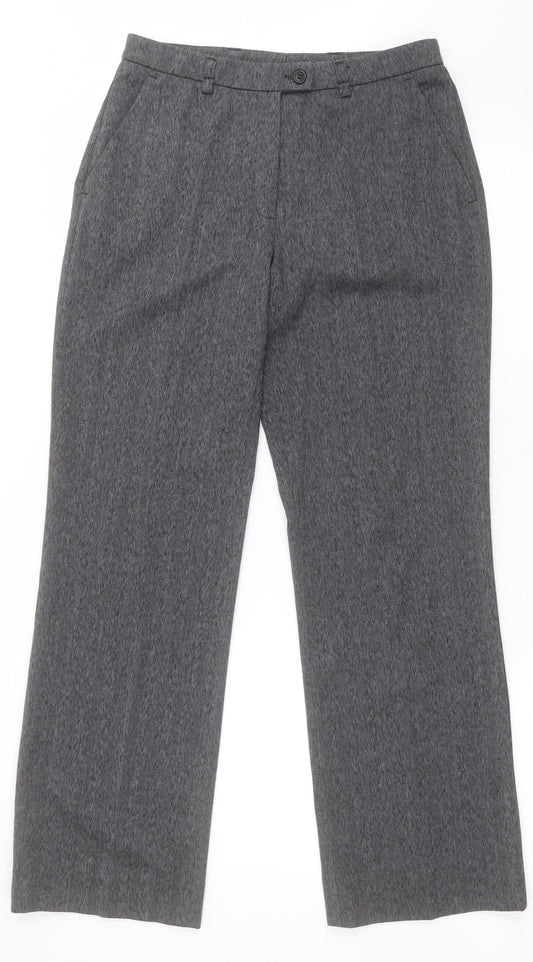 Lakeland Womens Grey  Polyester Dress Pants Trousers Size 10 L29 in Regular Zip