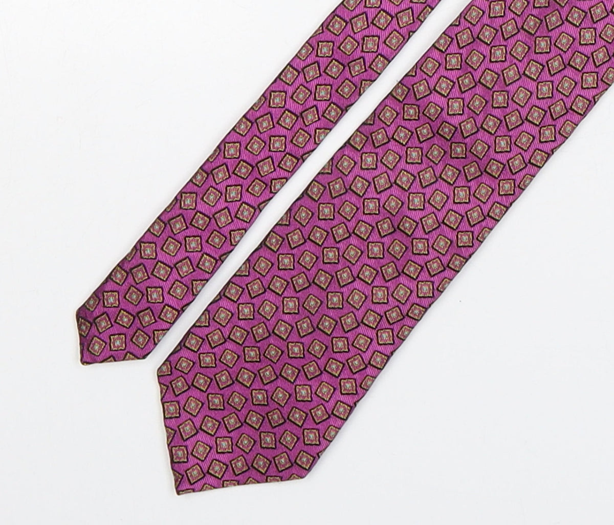 Additional front view of Van Laack men’s multicoloured geometric silk pointed tie one size
