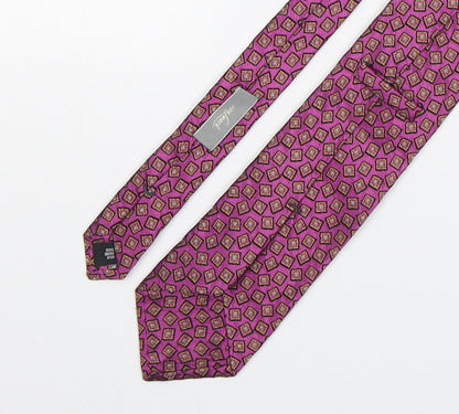 Back view of Van Laack men’s multicoloured geometric silk pointed tie one size