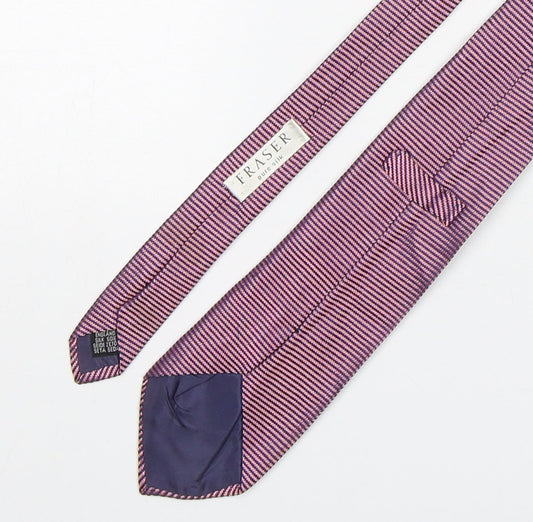 Fraser  Mens Multicoloured Striped Silk Pointed Tie One Size